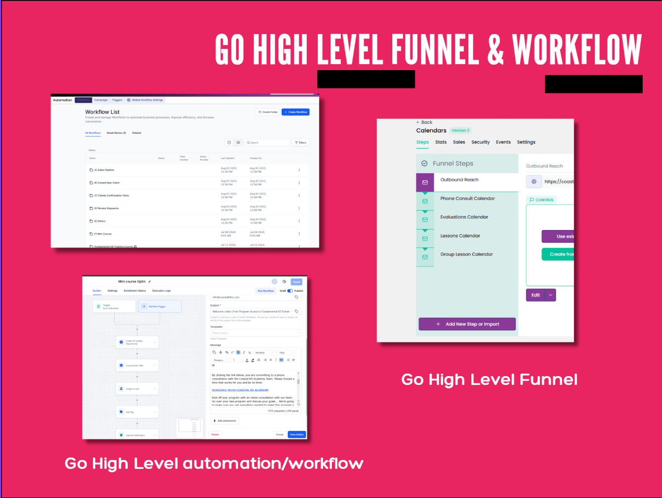 GoHighLevel workflow portfolio preview