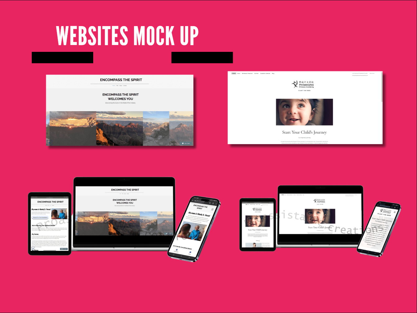 Website mockup portfolio preview for Proassistanne website support
